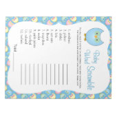 パステルブルーかわいいフクロウ赤ちゃんシャワーテーマワードゲーム2 ノートパッド (正面)