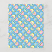 パステルブルーかわいいフクロウ赤ちゃんシャワーテーマ – ウィッシュ チラシ (裏面)