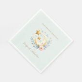 パステルブルーかわいいベビームーン1st誕生日 スタンダードランチョンナプキン (角)