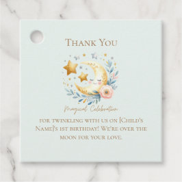 パステルブルーかわいい月1st誕生日 フェイバータグ