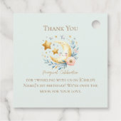 パステルブルーかわいい月1st誕生日 フェイバータグ (裏面)