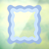 パステルブルーかわいい波状の長方形鏡 ウィンドウサイン (シート3)