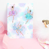 パステルブルーかわいらしバレリーナ誕生日招待状