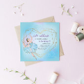 パステルブルーかわいらしバレリーナ誕生日招待状