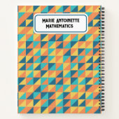 パステルブルーとイエローの抽象芸術パターンヴィンテージ ノートブック (裏面)