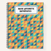 パステルブルーとイエローの抽象芸術パターンヴィンテージ ノートブック (正面)