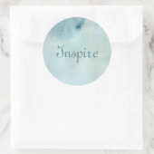 パステルブルーとイエローの水彩背景 ラウンドシール (バッグ)