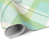 パステルブルーとグリーン春格子模様 ラッピングペーパー (ロールコーナー)