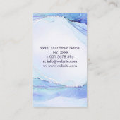 パステルブルーとパープルの水彩治癒結晶 名刺 (裏面)