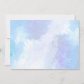パステルブルーとパープルの水彩 フローリー スクリプトスタイル 招待状 (裏面)