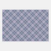 パステルブルーとピンクのタータンチェックラッピング紙シート ラッピングペーパーシート (正面3)