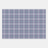 パステルブルーとピンクのタータンチェックラッピング紙シート ラッピングペーパーシート (正面)