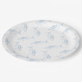 パステルブルーとホワイトがかわいいアルバコアのマグロ ペーパープレート (アングル)