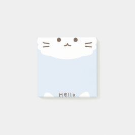 パステルブルーとホワイトのかわいい猫 ポストイット