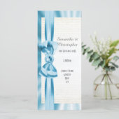 パステルブルーとホワイトボウ教会の結婚式プログラム プログラム (スタンド正面)