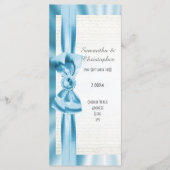 パステルブルーとホワイトボウ教会の結婚式プログラム プログラム (正面)