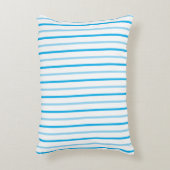 パステルブルーと白ストライプ色のNAME on Backside アクセントクッション (正面(垂直))