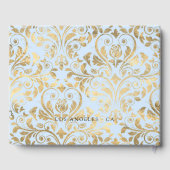 パステルブルーと金ゴールド結婚フローラ ゲストブック (裏面)