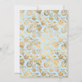 パステルブルーと金ゴールド結婚フローラ 招待状 (裏面)