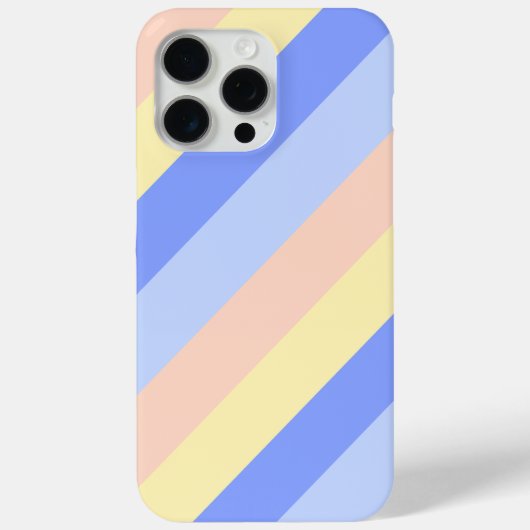 パステルブルーと黄色の対角ストライプ線 Case-Mate iPhoneケース (裏面)