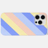 パステルブルーと黄色の対角ストライプ線 Case-Mate iPhoneケース (裏面 (横))
