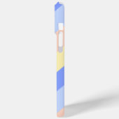 パステルブルーと黄色の対角ストライプ線 Case-Mate iPhoneケース (裏面 / 左)