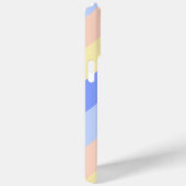 パステルブルーと黄色の対角ストライプ線 Case-Mate iPhoneケース (裏面 / 右)