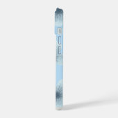 パステルブルーのお花とブルーベリーのiPhoneケース iPhone 15ケース (左側面)