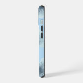 パステルブルーのお花とブルーベリーのiPhoneケース iPhone 15ケース (左側面)