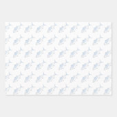 パステルブルーのアルバコアのマグロ ラッピングペーパーシート (正面2)