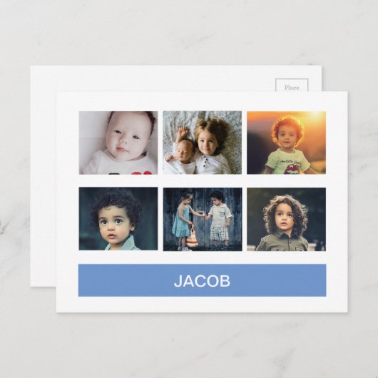 パステルブルーのカスタム写真 - あなただけの特別なギフト ポストカード (正面/裏面)