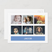 パステルブルーのカスタム写真 - オーダーメイド ポストカード (正面/裏面)