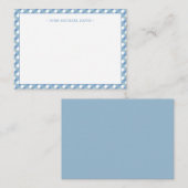 パステルブルーのギンガムの子供用 ノートカード (正面/裏面)