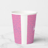 パステルブルーのドット付き可愛いピンクガーリー 紙コップ (右)