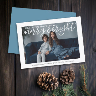 パステルブルーのハッピーなMerry and Brightの写真 シーズンカード