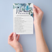 パステルブルーのバラの結婚式ゲーム どっちが花嫁を知ってる? チラシ (ハンドル)