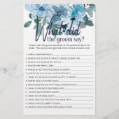 パステルブルーのバラゲーム 花婿は何と言う? チラシ (正面)