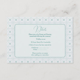 パステルブルーのパターン結婚式の封入カード エンクロージャーカード