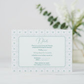 パステルブルーのパターン結婚式の封入カード エンクロージャーカード (スタンド正面)