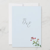 パステルブルーのピンクの赤い緑の花日を保存 招待状 (裏面)