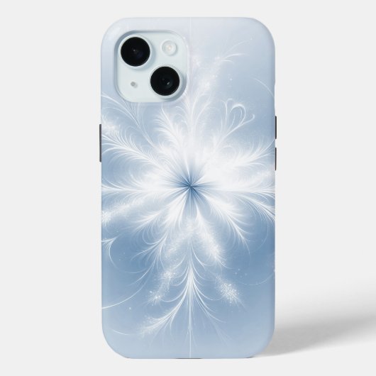 パステルブルーのフラクタル雪の結晶 Case-Mate iPhoneケース (裏面)