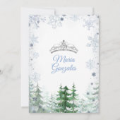パステルブルーのプリンセス ウィンター フォレスト キンセアニエラ 招待状 (裏面)