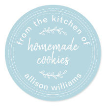 パステルブルーのホームメイドクッキー ラベル