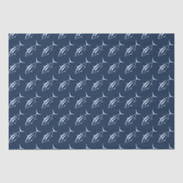 パステルブルーの可愛いアルバコアマグロ 薄葉紙