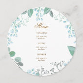パステルブルーの小さな花のメニュー メニュー (正面)