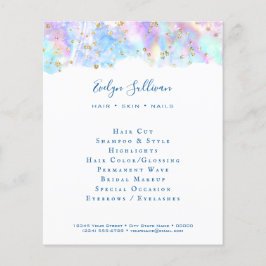 パステルブルーの水彩グリッター フライヤー