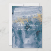 パステルブルーの水彩ローズエンゲージパーティー 招待状 (裏面)