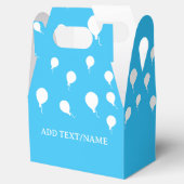 パステルブルーの白いバルーン フェイバーボックス (オープン)