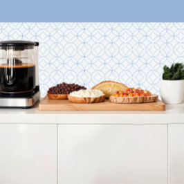 パステルブルーの線形サークル タイル