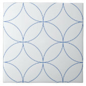 パステルブルーの線形サークル タイル (正面)